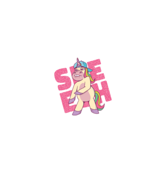Unicorn Shesh model negru pe tricou