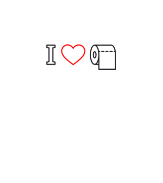 I love hârtie igienică model alb pe tricou