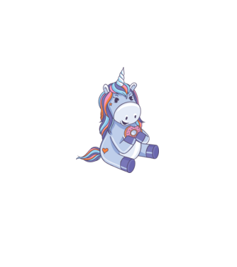 Unicorn cu gogoașă model roz deschis pe tricou