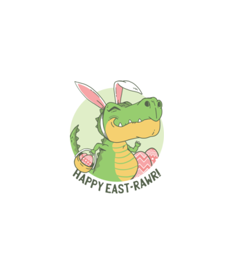 Paște Fericit tricou cu dinozaur model alb pe tricou