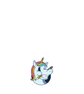 Elev Unicorn drăguț model negru pe tricou
