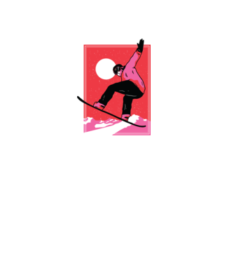 Snowboard poster model mov pe tricou