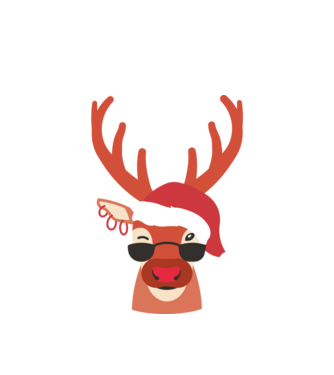 Cool Reindeer Rudolph model alb pe tricou