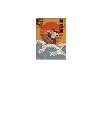 Samurai Surf model negru pe tricou