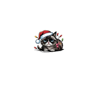Christmas Spirit Grumpy Cat Negru model negru pe tricou