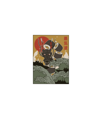 Dragon Sushi model gri pe tricou