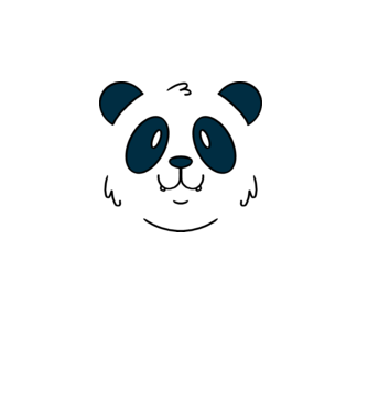 Cap de panda model alb pe tricou