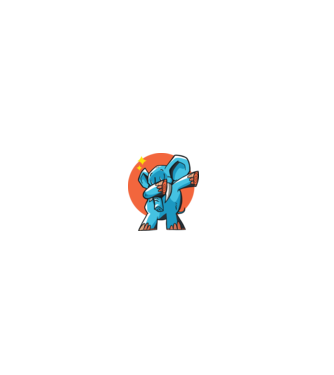 Elefant DAB model negru pe tricou