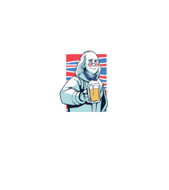 Benjamin Franklin Beer model alb pe tricou