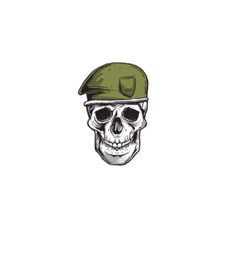 Craniu Soldat model negru pe tricou