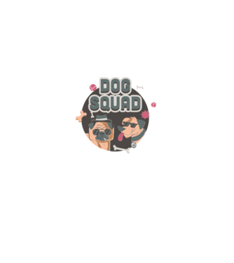 Dog squad model alb pe tricou