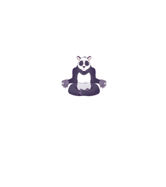 Panda Meditație model gri pe tricou