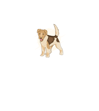 Fox Terrier model albastru închis pe tricou