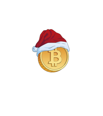 Crăciun Bitcoin model albastru deschis pe tricou