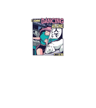 Anime Vaporwave Dancing Alone model roșu pe tricou