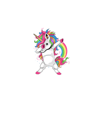 Unicorn Dab model albastru închis pe tricou