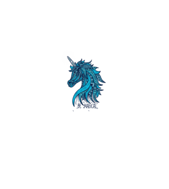 Unicorn magic model alb pe tricou