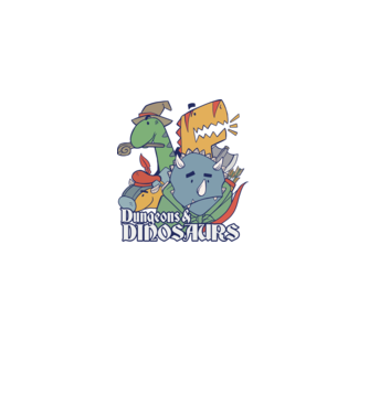 Dungeons and Dinosaurs model negru pe tricou