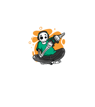 Schelet Gamer model negru pe tricou
