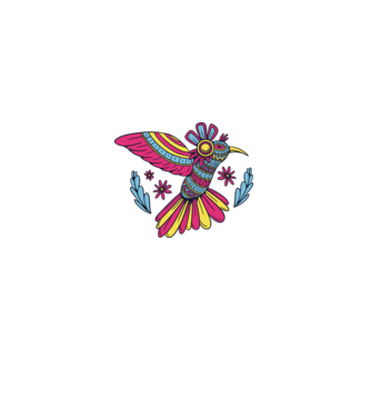 Mandala Colibri model negru pe tricou