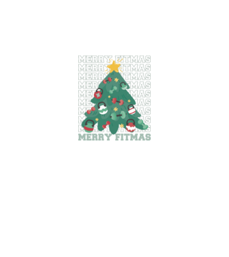 Merry Fitmas Fitmas Pom de Crăciun Fitness model negru pe tricou