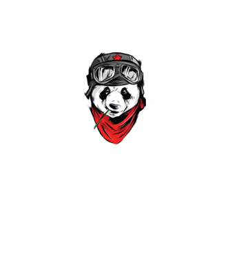 Panda Gerilla model negru pe tricou