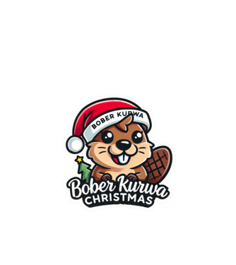 Bober Kurwa Christmas 1 model alb pe tricou