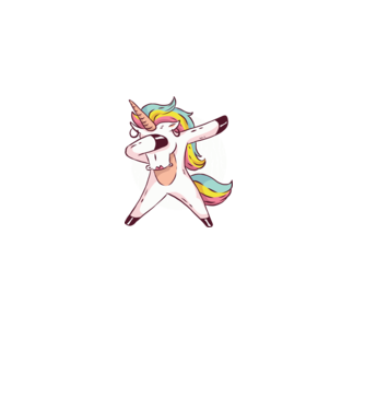 Unicorn DAB model albastru închis pe tricou