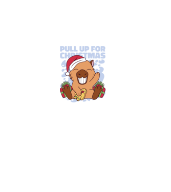 Pull up for christmas Capybara model roz deschis pe tricou