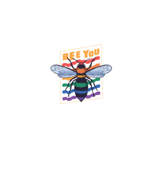 Bee You Pride model negru pe tricou