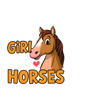 Just a girl who loves horses Negru model negru pe tricou