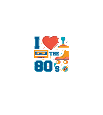 'I love the 80s - Iubesc anii ''80' model alb/roșu pe tricou