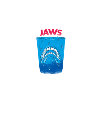 Jaws dinți tricou parodie model negru pe tricou