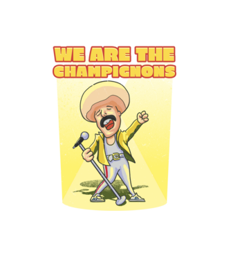 We are the Champignons Mercury model alb pe tricou
