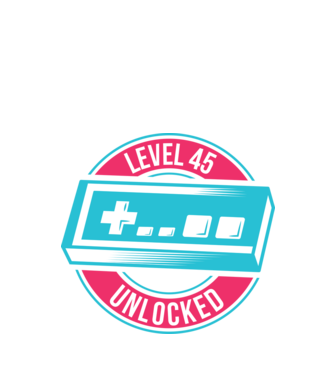 Level 45 Unlocked 45th Birthday model alb pe tricou