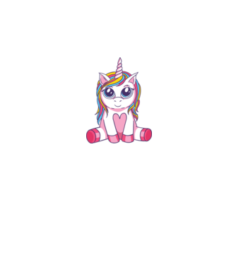 Unicorn drăguț model alb pe tricou