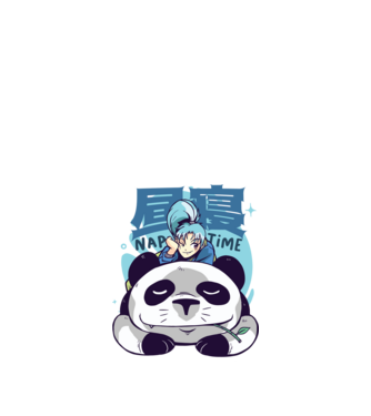 Anime Panda relaxare model alb pe tricou