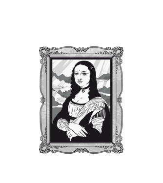 Mona Lisa gotică model alb pe tricou