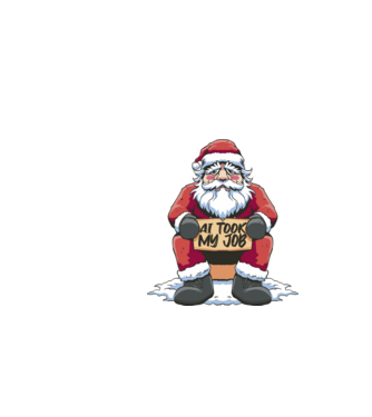 AI took my job Santa model negru pe tricou