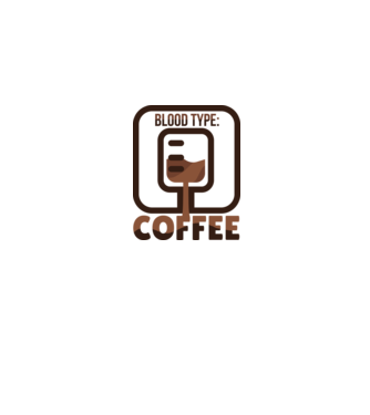 Grupa mea de sânge este cafeaua model gri pe tricou