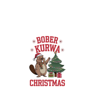 Bober Kurwa Christmas 3 model alb pe tricou