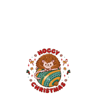Hoggy Christmas Crăciun cu Arici model alb pe tricou