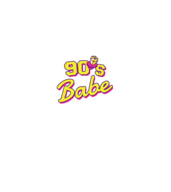 Retro 90s Babe model albastru jeanși pe tricou
