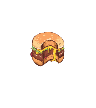 Hamburger model turcoaz pe tricou