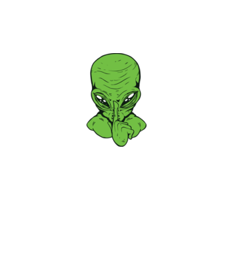 Alien Psst model negru pe tricou