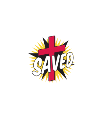 Saved Isus Cruce model alb pe tricou