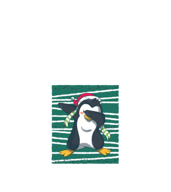 Pinguin DAB Crăciun model alb pe tricou