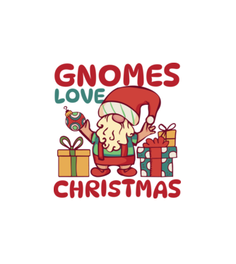 Gnomes LOVE Christmas model alb pe tricou