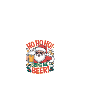 HO HO HO bring me a BEER santa Alb model alb pe tricou