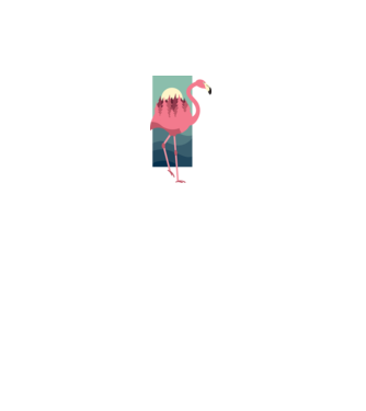 Flamingo Design model alb pe tricou